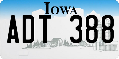 IA license plate ADT388