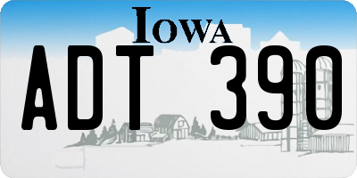 IA license plate ADT390