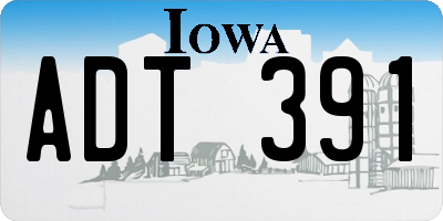 IA license plate ADT391