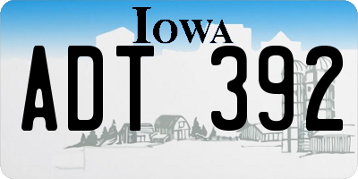 IA license plate ADT392
