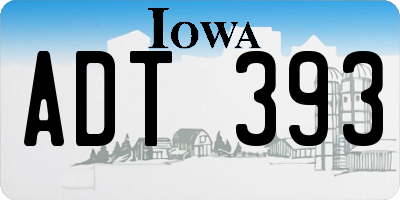 IA license plate ADT393