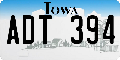 IA license plate ADT394