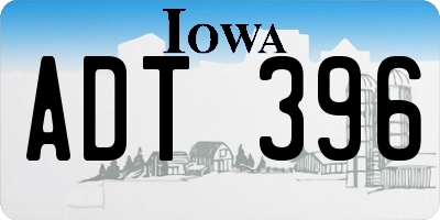 IA license plate ADT396