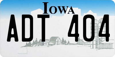 IA license plate ADT404