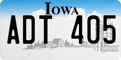 IA license plate ADT405