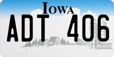 IA license plate ADT406