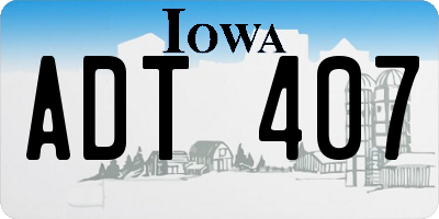 IA license plate ADT407