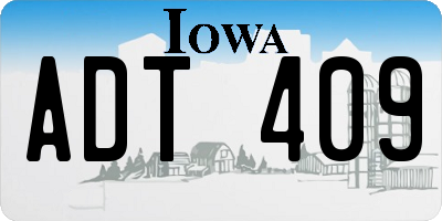 IA license plate ADT409
