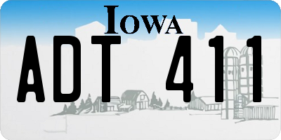 IA license plate ADT411
