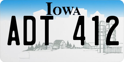 IA license plate ADT412