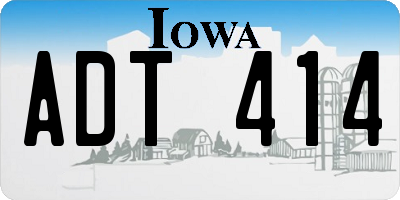 IA license plate ADT414