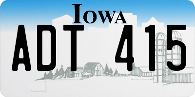 IA license plate ADT415