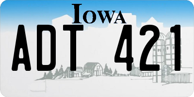 IA license plate ADT421