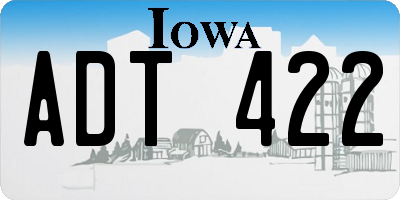 IA license plate ADT422