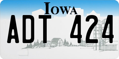 IA license plate ADT424