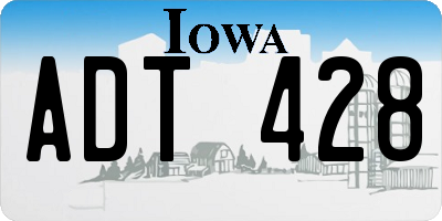 IA license plate ADT428
