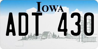 IA license plate ADT430