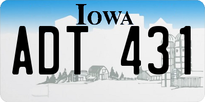 IA license plate ADT431