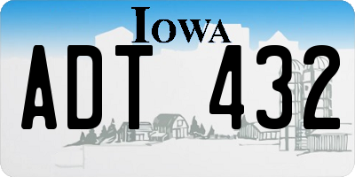 IA license plate ADT432