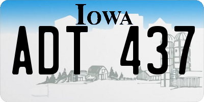 IA license plate ADT437
