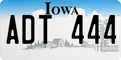 IA license plate ADT444