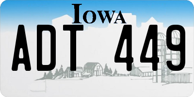 IA license plate ADT449