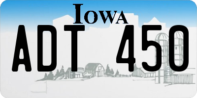 IA license plate ADT450