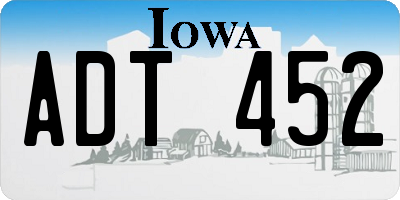 IA license plate ADT452