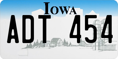 IA license plate ADT454