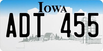 IA license plate ADT455