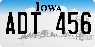 IA license plate ADT456