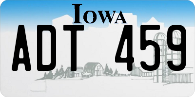 IA license plate ADT459
