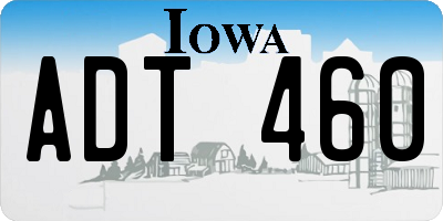 IA license plate ADT460