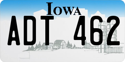 IA license plate ADT462