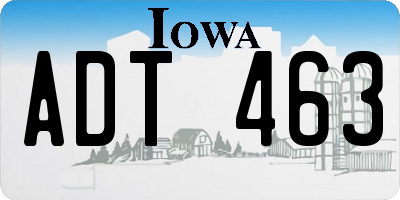 IA license plate ADT463
