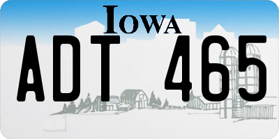 IA license plate ADT465