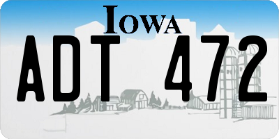 IA license plate ADT472