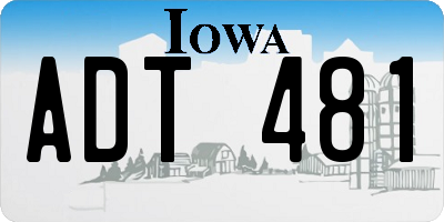 IA license plate ADT481