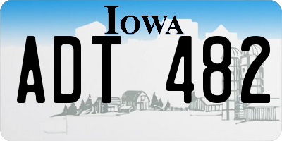 IA license plate ADT482