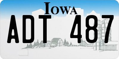 IA license plate ADT487