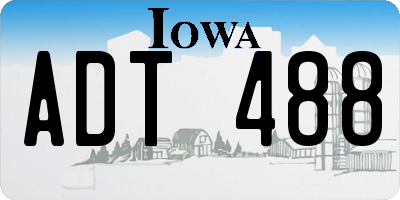 IA license plate ADT488