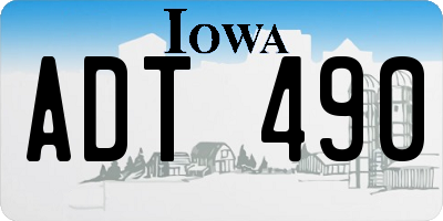 IA license plate ADT490