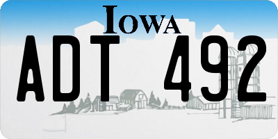 IA license plate ADT492