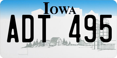 IA license plate ADT495