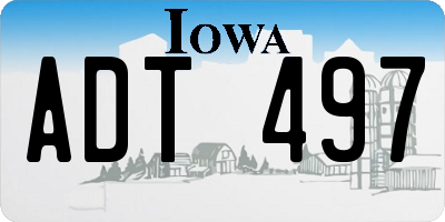IA license plate ADT497
