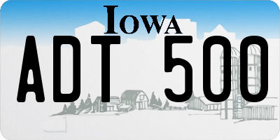 IA license plate ADT500