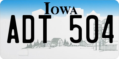 IA license plate ADT504