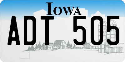 IA license plate ADT505