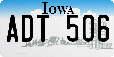 IA license plate ADT506