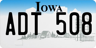 IA license plate ADT508